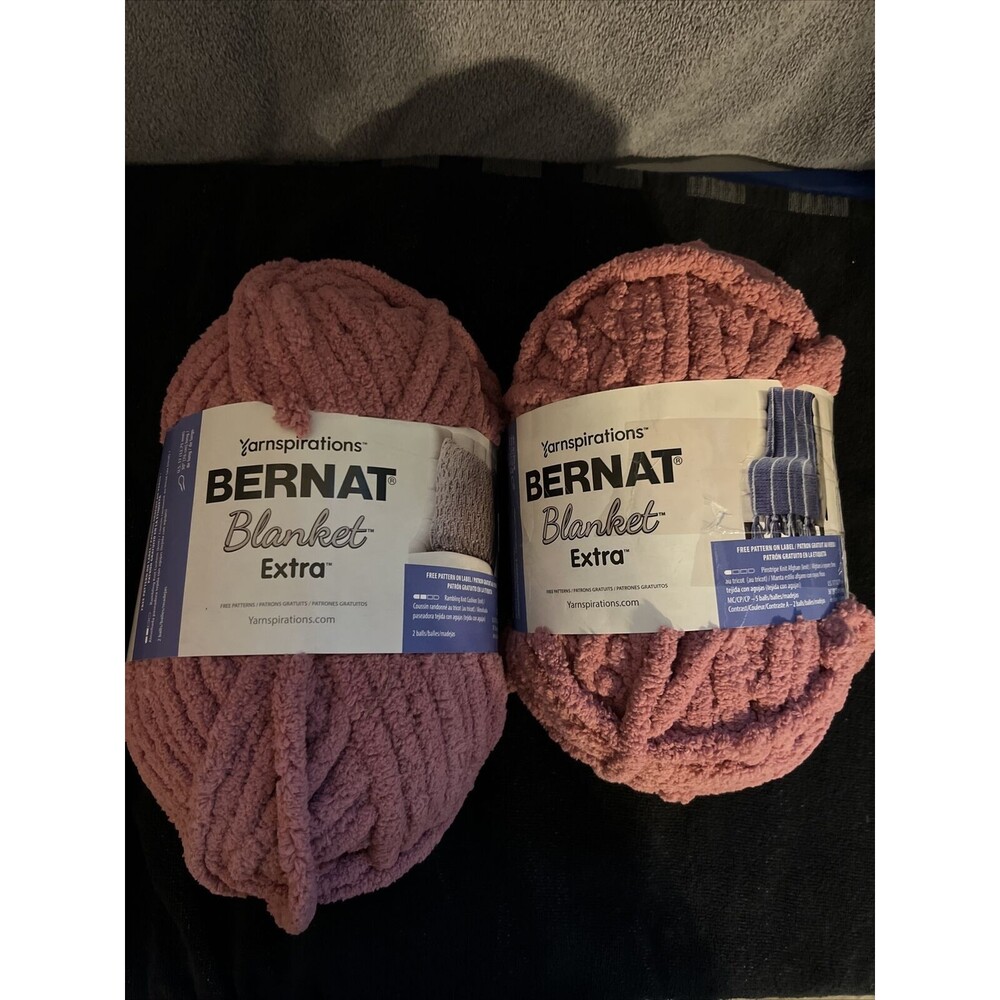 2 Pack Bernat Blanket Extra Yarn-Burnt Rose -1610272